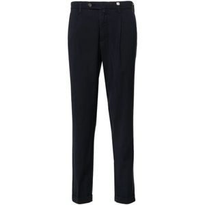 Myths, Blauwe Wollen Broek met Plooien Blauw, Heren, Maat:S