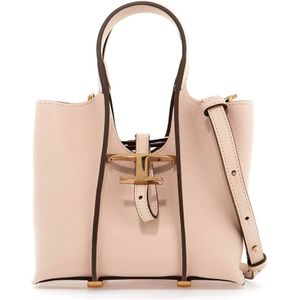 Tod's, Tassen, Dames, Roze, ONE Size, Leer, T Timeless Mini Tas met T Details