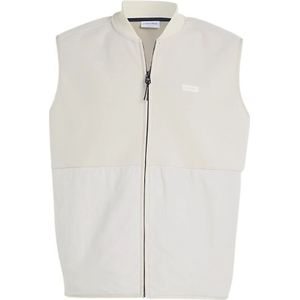 Calvin Klein, Premium Bonded Fleece Vest - Modern en stijlvol Beige, Heren, Maat:L