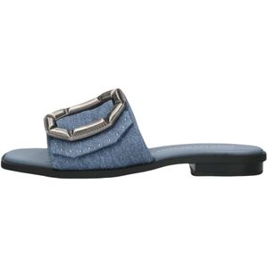 Noa Harmon, Schoenen, Dames, Blauw, 39 EU, Denim, Blauwe Denim Slippers Stijlvol Model