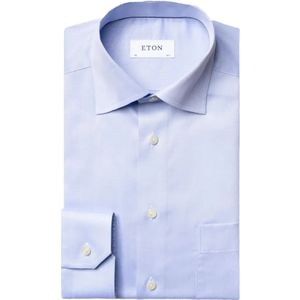 Eton, Blauw Super Slim Formeel Overhemd Blauw, Heren, Maat:M