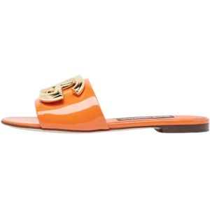 Dolce & Gabbana Pre-owned, Pre-owned, Dames, Oranje, 37 EU, Leer, Pre-owned Leather flats