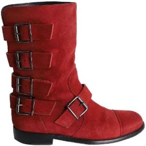 Giuseppe Zanotti Pre-owned, Pre-owned, Dames, Rood, 36 EU, Suède, Pre-owned Suede boots