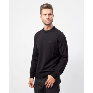 Hugo Boss, Truien, Heren, Zwart, 3Xl, Katoen, Zwarte Trui Straight Fit Katoen