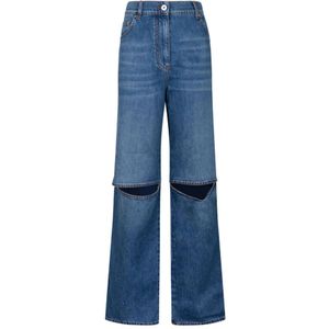 JW Anderson, Jeans, Dames, Blauw, S, Denim, Cut Out Denim Jeans Blauw
