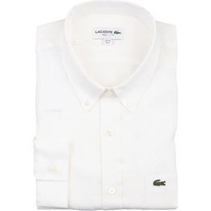 Lacoste, Overhemden, Heren, Wit, 4Xl, Witte Overhemd Lange Mouw