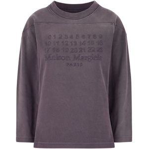 Maison Margiela, Round-neck Truien Paars, Dames, Maat:S