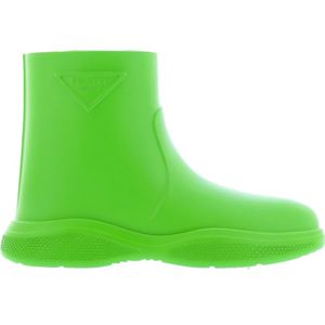 Prada, Stijlvolle Logo Regenlaarzen Groen, Dames, Maat:38 EU