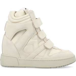 Isabel Marant, Schoenen, Dames, Wit, 41 EU, Suède, Witte High Top Sneakers met Verborgen Sleehak