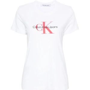 Calvin Klein Jeans, Tops, Dames, Wit, S, Witte T-shirts en Polos