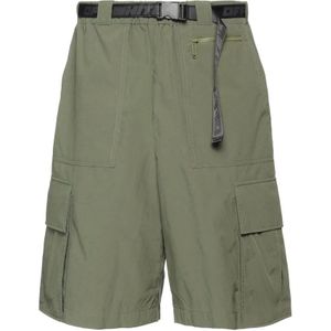 Off White, Korte broeken, Heren, Groen, L, Polyester, Groene Shorts Ss 22 Elastische Taille