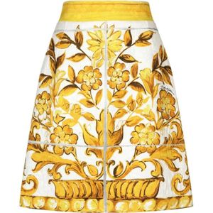 Dolce & Gabbana, Rokken, Dames, Veelkleurig, L, Majolica Print Rok Jurk