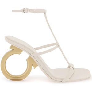 Salvatore Ferragamo, Schoenen, Dames, Wit, 35 1/2 EU, Suède, High Heel Sandalen