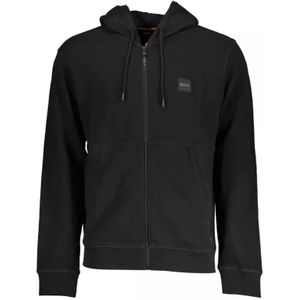 Hugo Boss, Sweatshirts & Hoodies, Heren, Zwart, L, Katoen, Zwarte Katoenen Hoodie