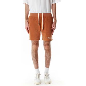 Pleasures, Korte broeken, Heren, Bruin, L, Fleece Shorts met elastische tailleband