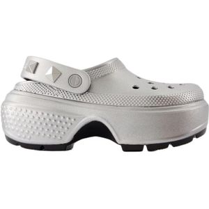 Crocs, Schoenen, Dames, Grijs, 35 EU, Zilver Synthetische Stomp Sandalen