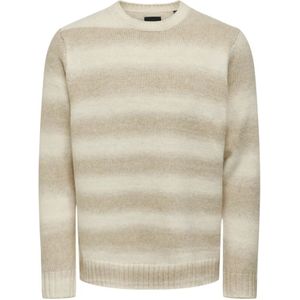 Only & Sons, Gradient Crew Gebreide Trui Beige, Heren, Maat:L