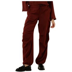 Summum Woman, Broeken, Dames, Rood, XS, Vloeibare Broek in Rode Cargo Stijl