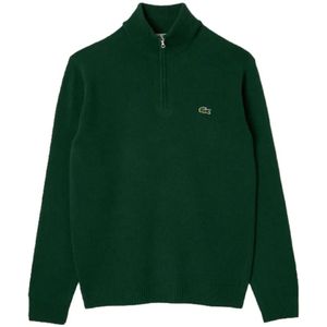 Lacoste, Groene Wollen Coltrui met Rits Groen, Heren, Maat:M