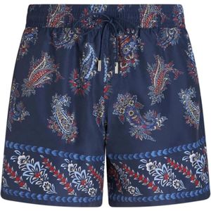 Etro, Blauwe Paisley Print Badpak Blauw, Heren, Maat:M