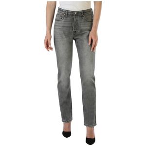 Levi's, Dames Regular Fit Jeans van Katoenmix Zwart, Dames, Maat:W26