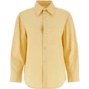 Jil Sander, Blouses & Shirts, Dames, Geel, 2Xs, Verhoog je stijl met oversized poplin overhemd