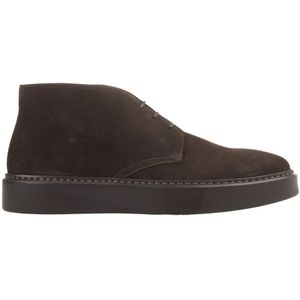 Doucal's, Schoenen, Heren, Bruin, 43 EU, Suède, Bruine Suède Chukka Enkellaarzen