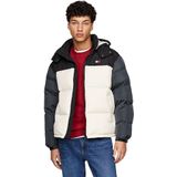 Tommy Jeans, Jassen, Heren, Veelkleurig, S, Polyester, Kleur Blok Hooded Jas