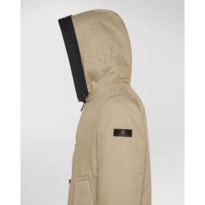 Peuterey, Mantels, Heren, Beige, M, Katoen, Heren Parka Jas met Natuurlijke Veren Vulling