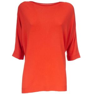 Le Tricot Perugia, Tops, Dames, Oranje, S, Polyester, Bootnek 3/4 Mouw T-shirt