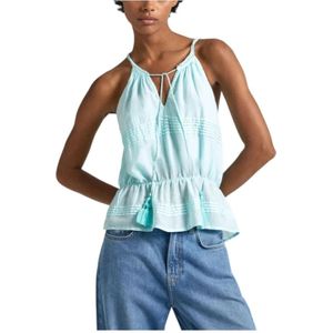 Pepe Jeans, Tops, Dames, Blauw, L, Sleeveless Tops