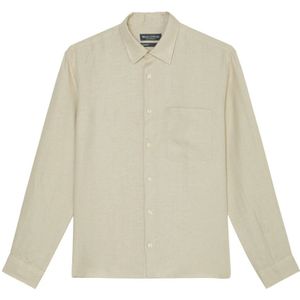 Marc O'Polo, Overhemden, Heren, Beige, XL, Linnen, Normaal shirt