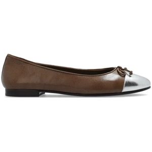 Tory Burch, Cap-Toe leren ballerinas Bruin, Dames, Maat:40 1/2 EU