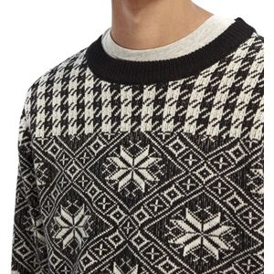 Scotch & Soda, Truien, Heren, Zwart, M, Fair Isle Ronde Hals Trui