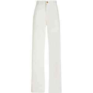 Etro, Jeans, Dames, Wit, W27, Katoen, Witte Bloemen Jeans met Pegaso Borduursel