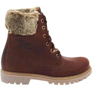 Panama Jack, Casual Bruine Leren Dameslaars Bruin, Dames, Maat:39 EU