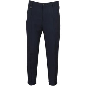 Paolo Pecora, Broeken, Heren, Blauw, L, Linnen, Linnen Chino -broek