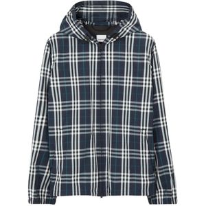 Burberry, Jassen, Heren, Veelkleurig, L, Geruite Hoodie