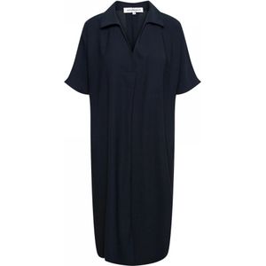 &Co Woman, Kleedjes, Dames, Blauw, XL, Polyester, Navy Uitlopende Jurk