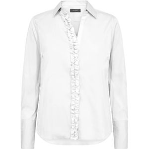 MOS Mosh, Blouses & Shirts, Dames, Wit, S, Satijn, Feminine Satijnen Overhemd met Ruches