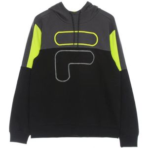 Fila, Sweatshirts & Hoodies, Heren, Zwart, XL, Lichtgewicht Parsom geblokkeerde hoodie
