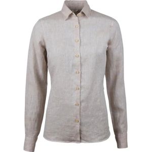 Stenströms, Sofie Blouse met Ronde Manchet Beige, Dames, Maat:L