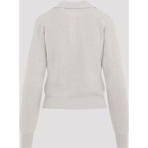 Fabiana Filippi, Truien, Dames, Beige, S, Wol, Greige Polo Neck Sweater