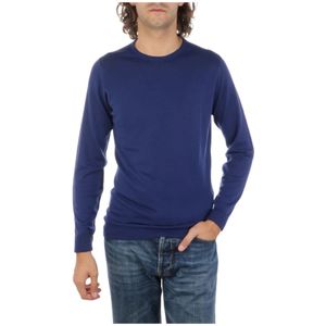 John Smedley, Sweatshirts & Hoodies, Heren, Blauw, S, Lapis Blue Pullover Upgrade Casual Garderobe