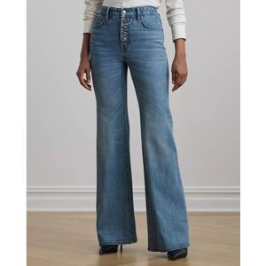 Ralph Lauren, Jeans, Dames, Blauw, S, Flare jeans met hoge taille