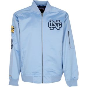 Mitchell & Ness, Ncaa Lichtgewicht Satijnen Bomberjack Blauw, Heren, Maat:XL