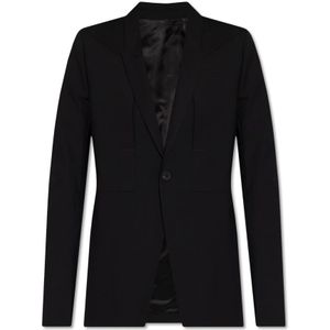 Rick Owens, ‘Fogpocket’ wollen blazer Zwart, Dames, Maat:S