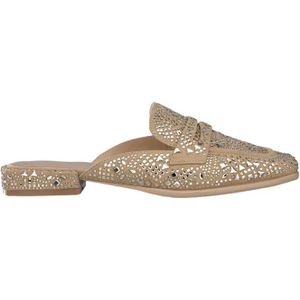 Alma EN Pena, Schoenen, Dames, Beige, 37 EU, Leer, Glitterdetail Dames Leren Muiltjes