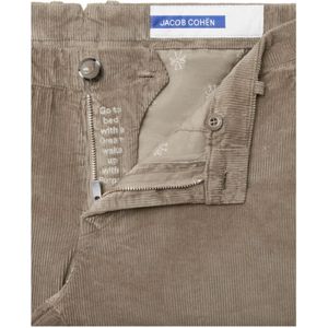 Jacob Cohën, Broeken, Heren, Beige, W30, Katoen, Slim-Fit Bruine Corduroy Chinos