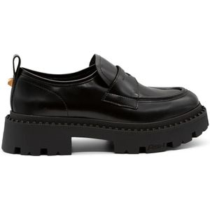 Ash, Schoenen, Dames, Zwart, 41 EU, Genial Stud Leren Mocassin